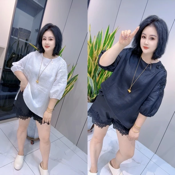 【娟姐精选】8918春夏欧货重工肩部串管串珠串片凉快洋气时尚麻衫