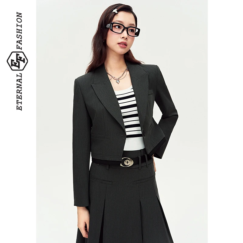 EF高级感气质显瘦休闲西服女2025春季新款通勤短外套1040031270