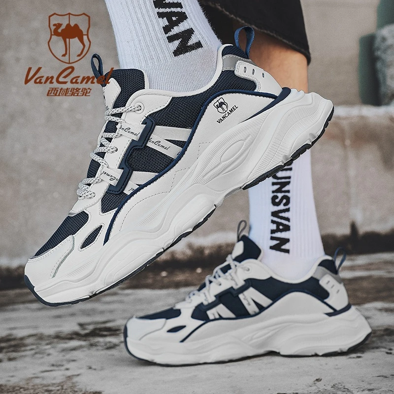 VANCAMEL/西域骆驼情侣运动鞋户外网面休闲鞋男夜光跑步鞋