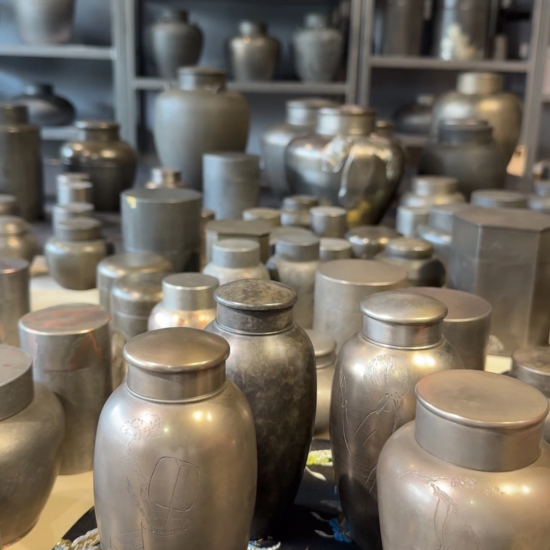 云***馆锡器茶叶罐存茶罐