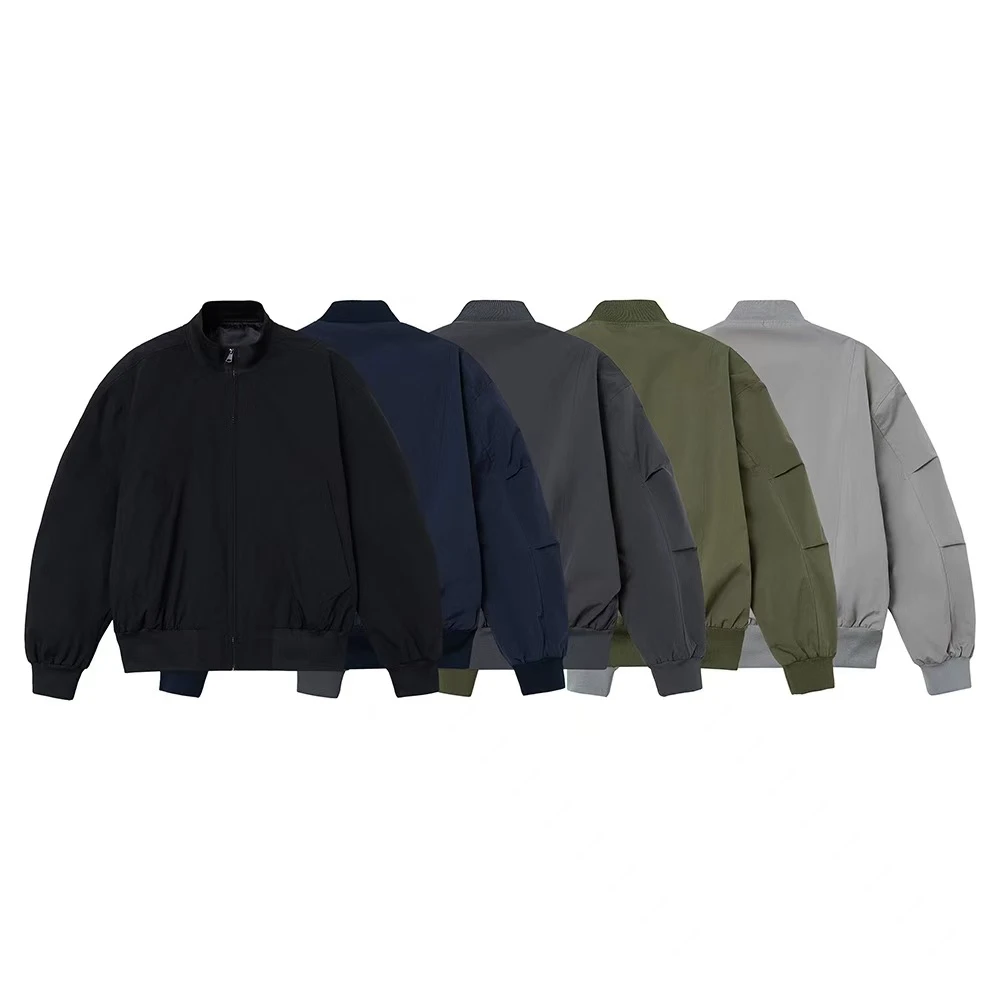 美式廓形飞行夹克男款春秋潮牌痞帅男装cleanfit立领短款外套-12