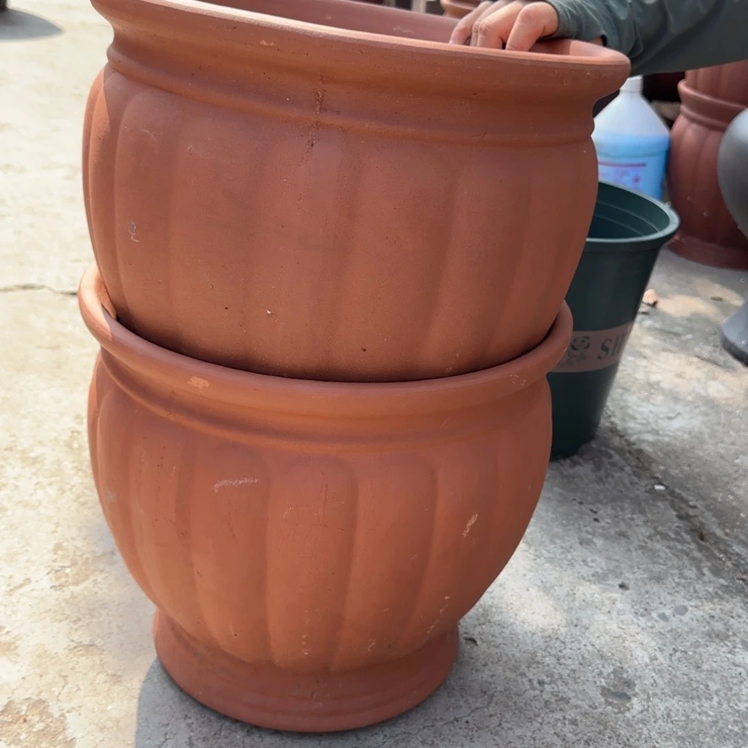 紫砂花盆口35高30宜兴紫砂 瑕疵粗糙