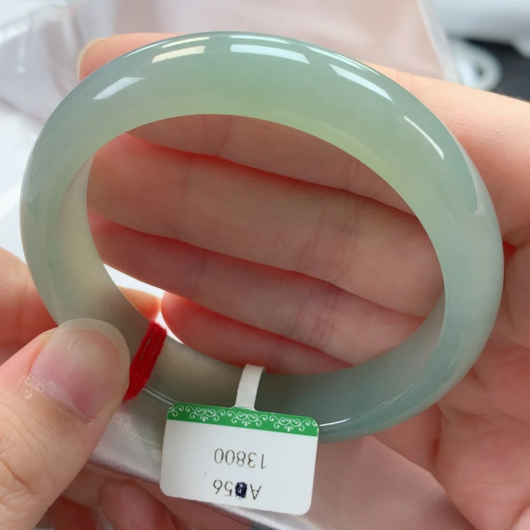 翡翠手镯未镶嵌缅甸天然翡翠手镯56圈口