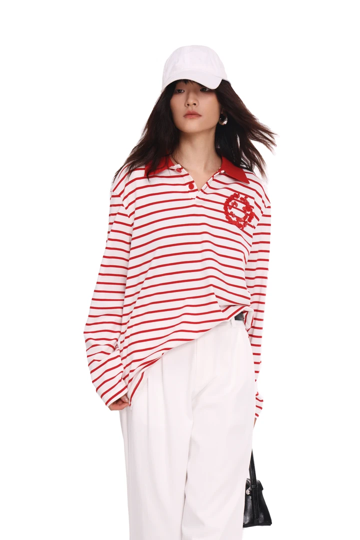 重工条纹T恤08395