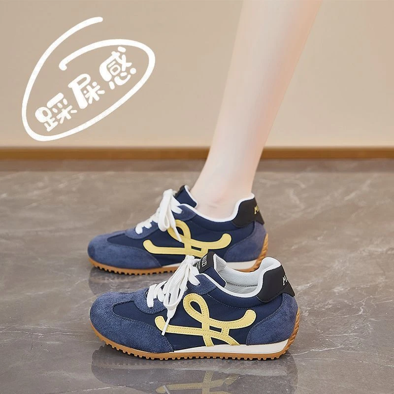 网红爆款德训鞋女2025秋季新款厚底百搭阿甘鞋轻便软底运动休闲鞋