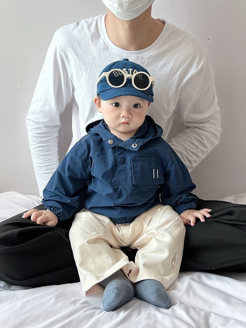 韩版秋季连帽防风冲锋衣洋气休闲裤套装T25C10