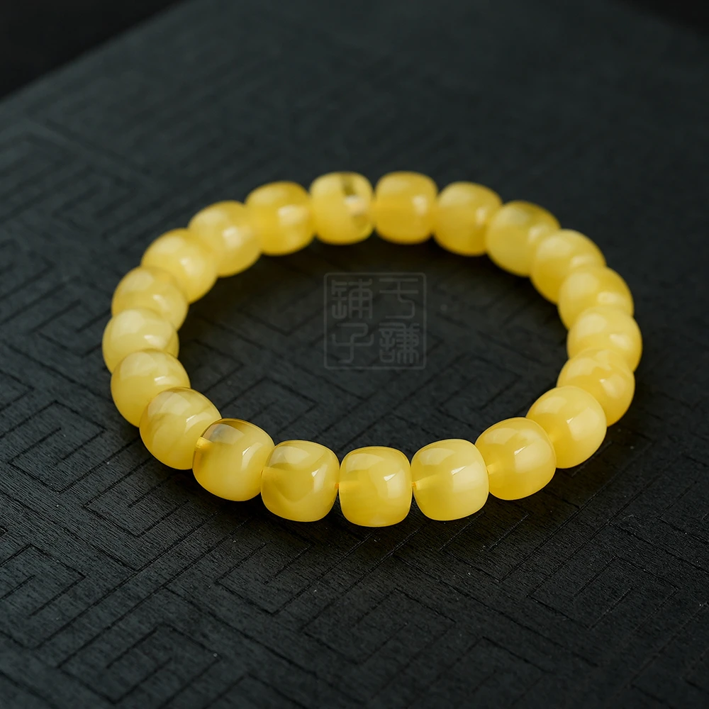 天然琥珀俄料蜜蜡老型单圈手串8mm/9mm/10mm【Y】