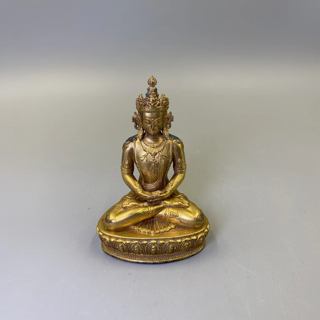 民国至早期藏传铜鎏金阿弥陀佛造像益合/2501-290