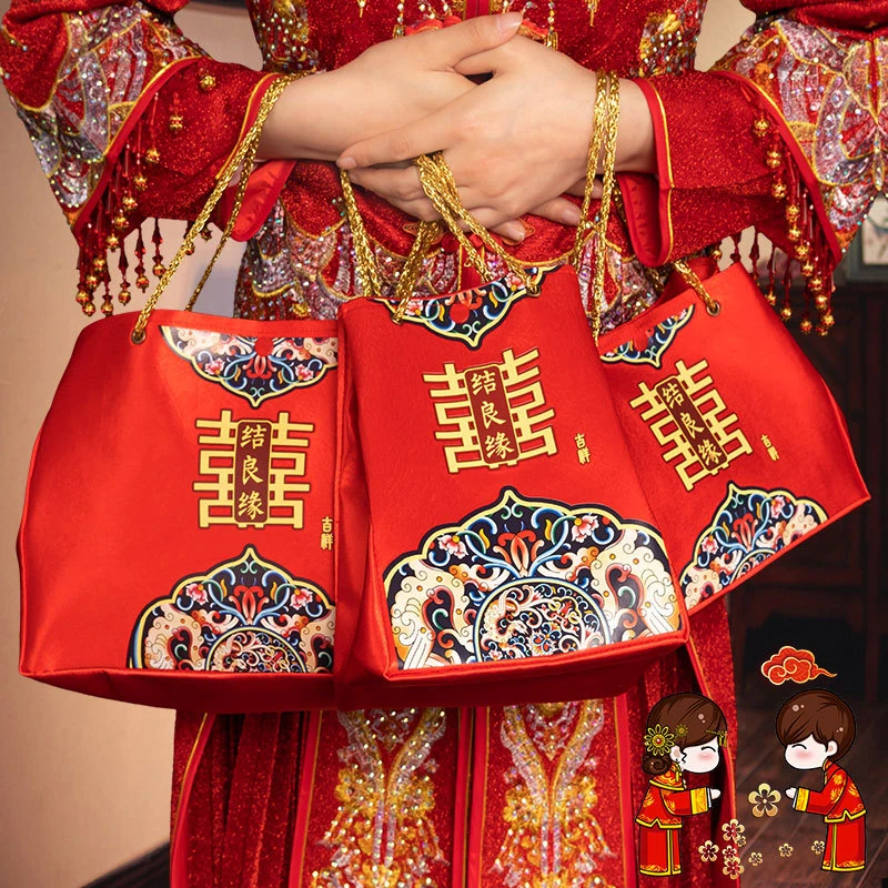 结婚订婚彩礼钱袋彩礼包红包新娘手提包大红包聘礼提亲彩礼提亲袋