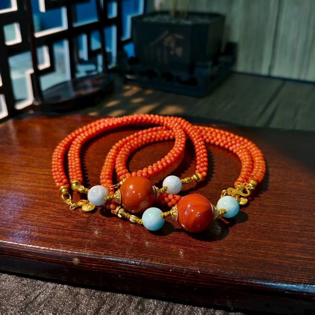 【书记甄选】天然原创南红编制锁骨链多样式发一件  ZY2169