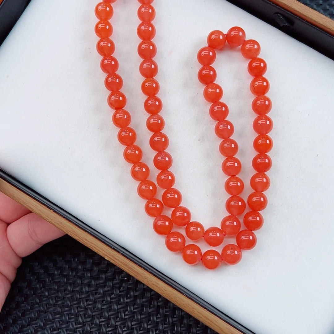 南红玛瑙未镶嵌天然保山杨柳滴水洞亮光项链卡9一条