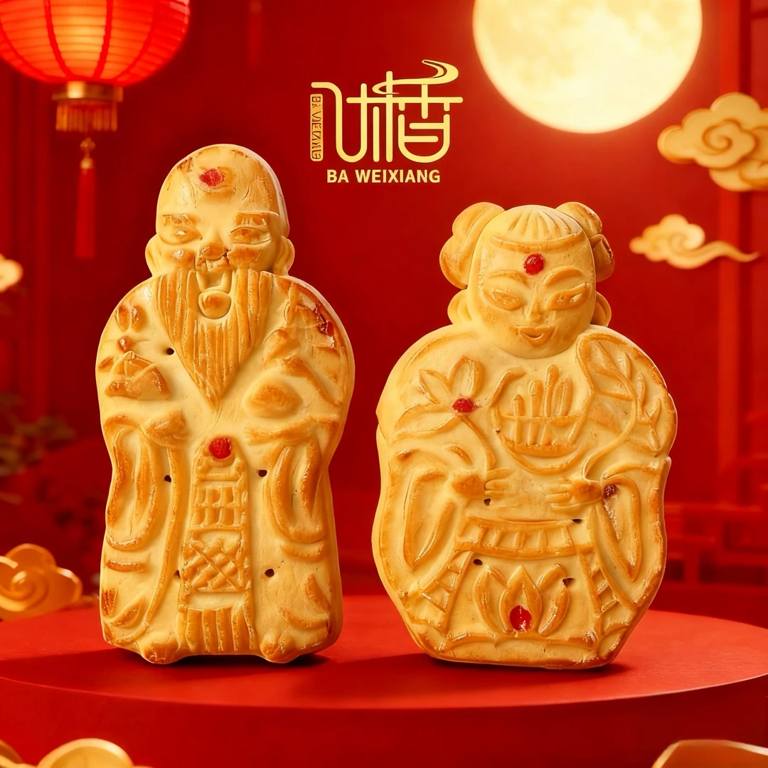 塞外八味香张家口坝上特产传统五仁提浆娃娃月饼中秋节日馈赠佳品