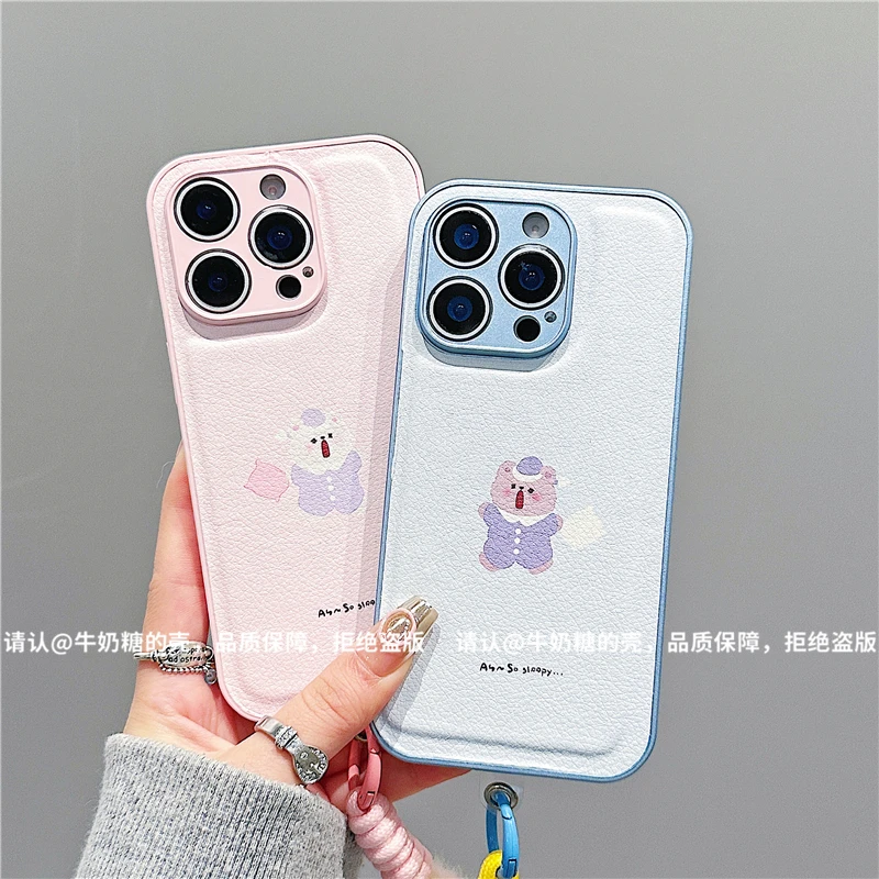 直边鼓状皮纹适用苹果iPhone16/华为荣耀/OPPO/VIVO/小米手机壳