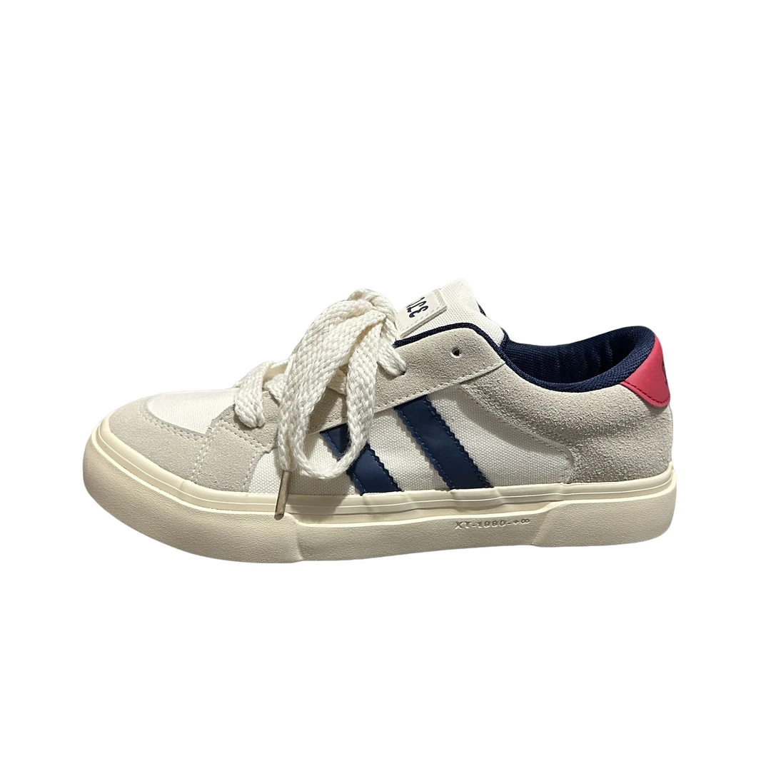 原创设计休闲男鞋2025春季新款小白鞋小众设计感学生港风厚底板鞋