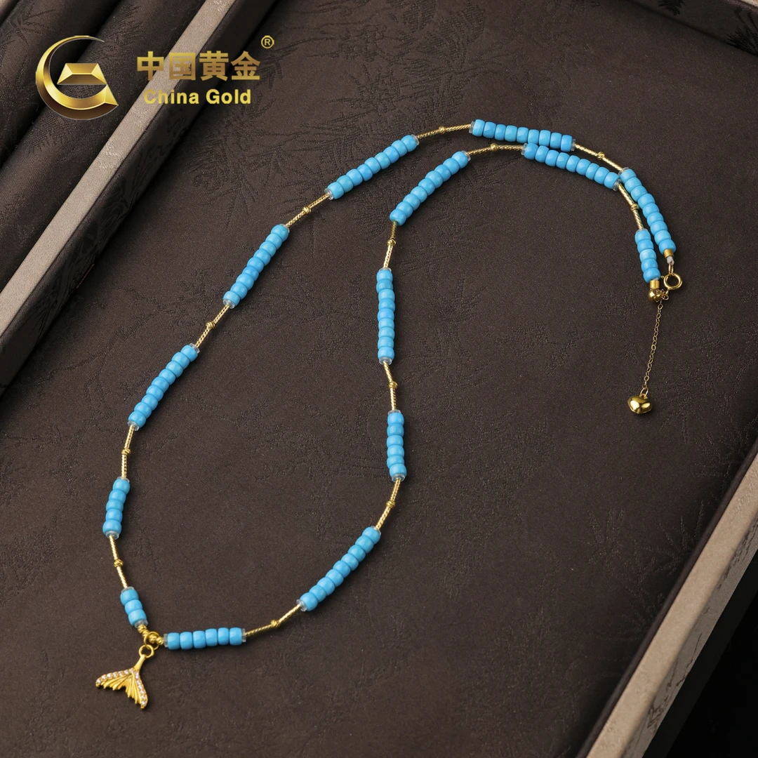 【中国黄金】 蔚星 | 绿松石*项链*18K金镶嵌-X3605-L-Y