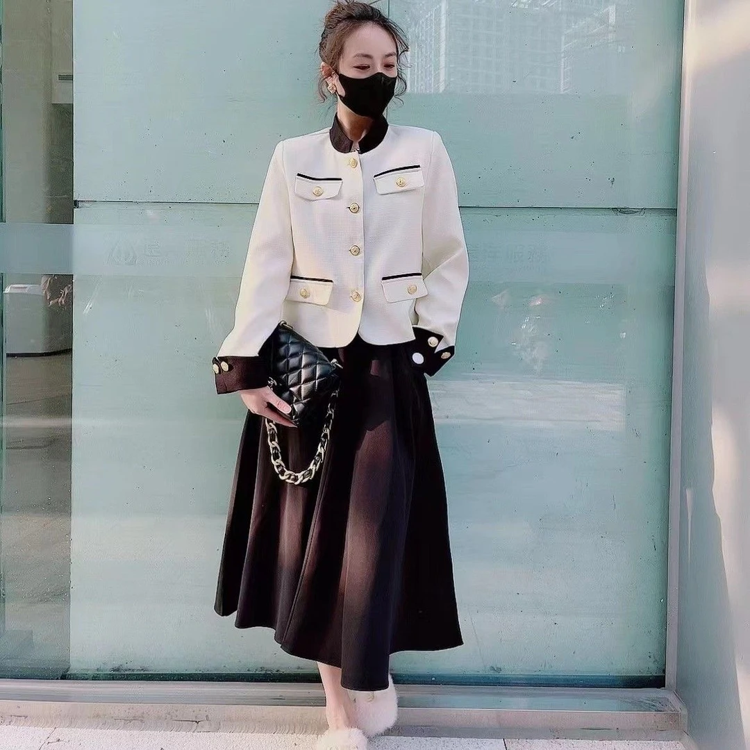 小香风法式高级优雅白色显瘦女装外套E052