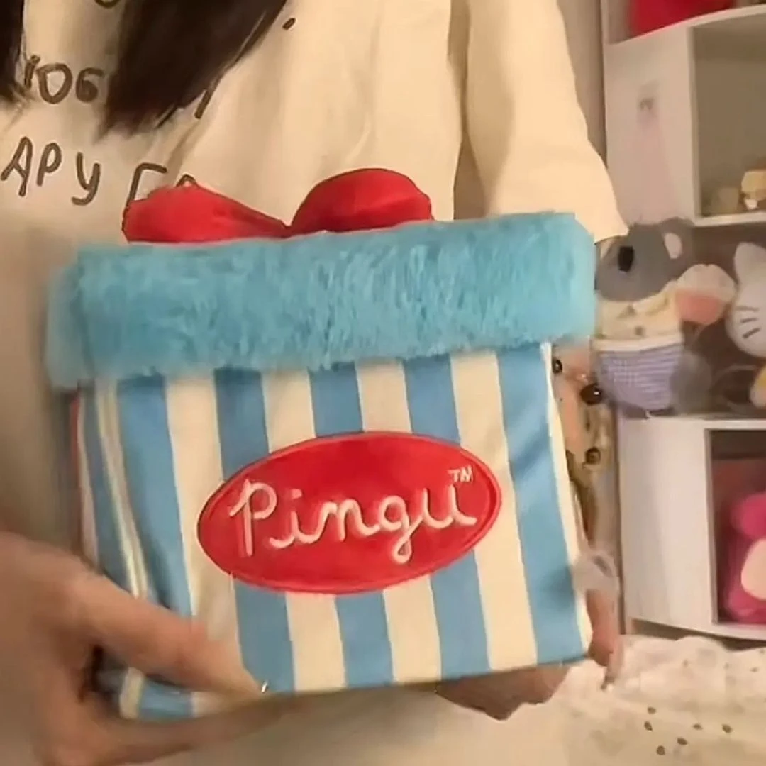 【新款】pingu企鹅惊喜礼盒视频同款毛绒玩具企鹅摆件送闺蜜朋友
