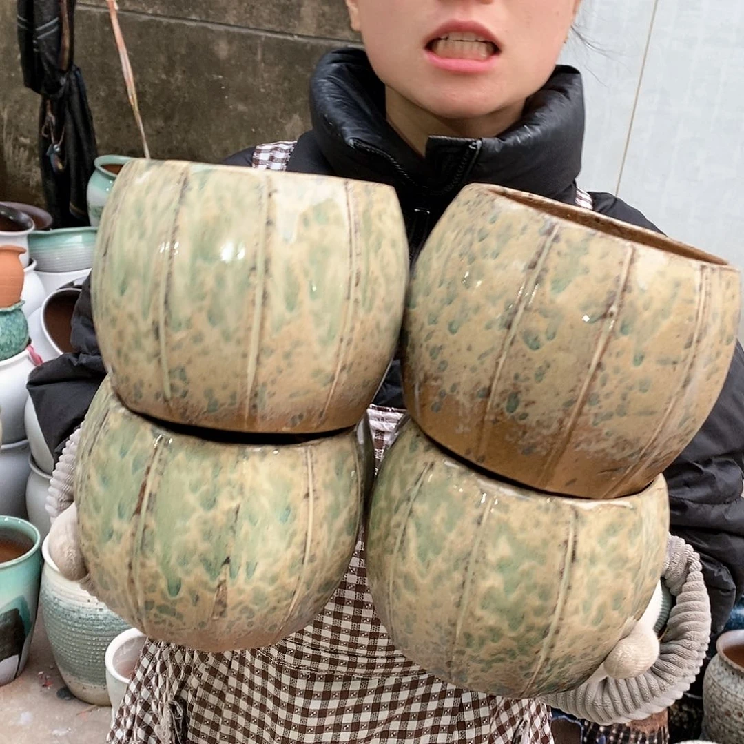 紫砂花盆瑕疵口13高15