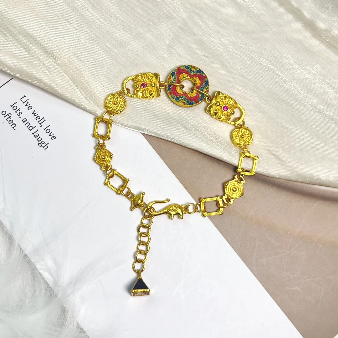 足金999【平安扣】手链18.71克