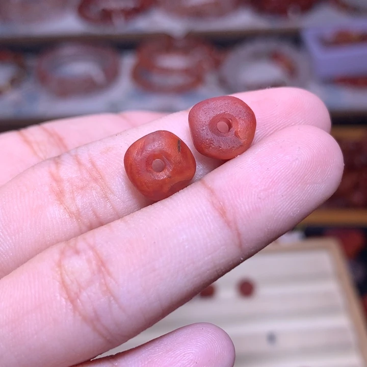***南红玛瑙未镶嵌珠宝半成品藏扣2