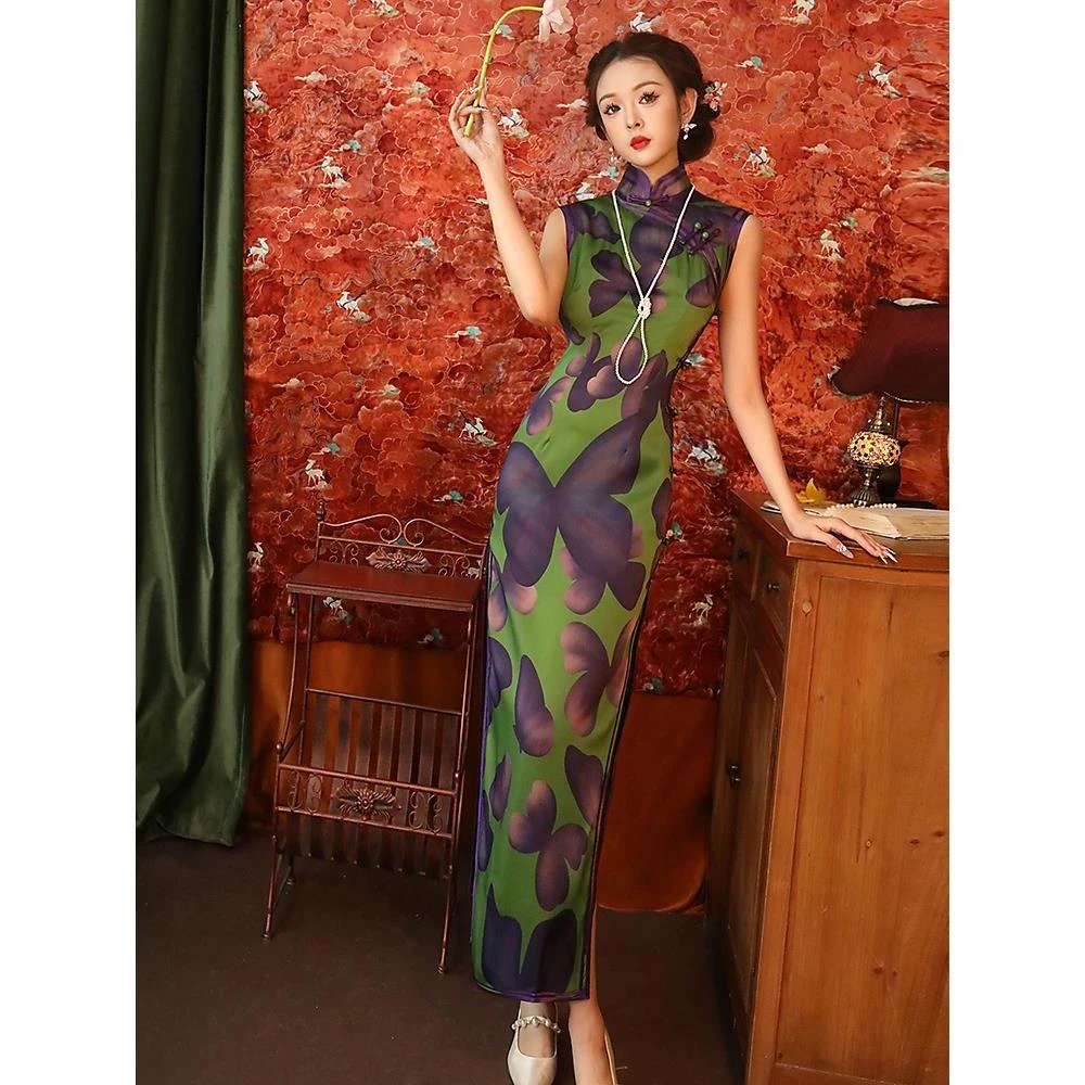旗袍新款2025新款女改良新中式民国风女装高贵气质日常长款连衣裙
