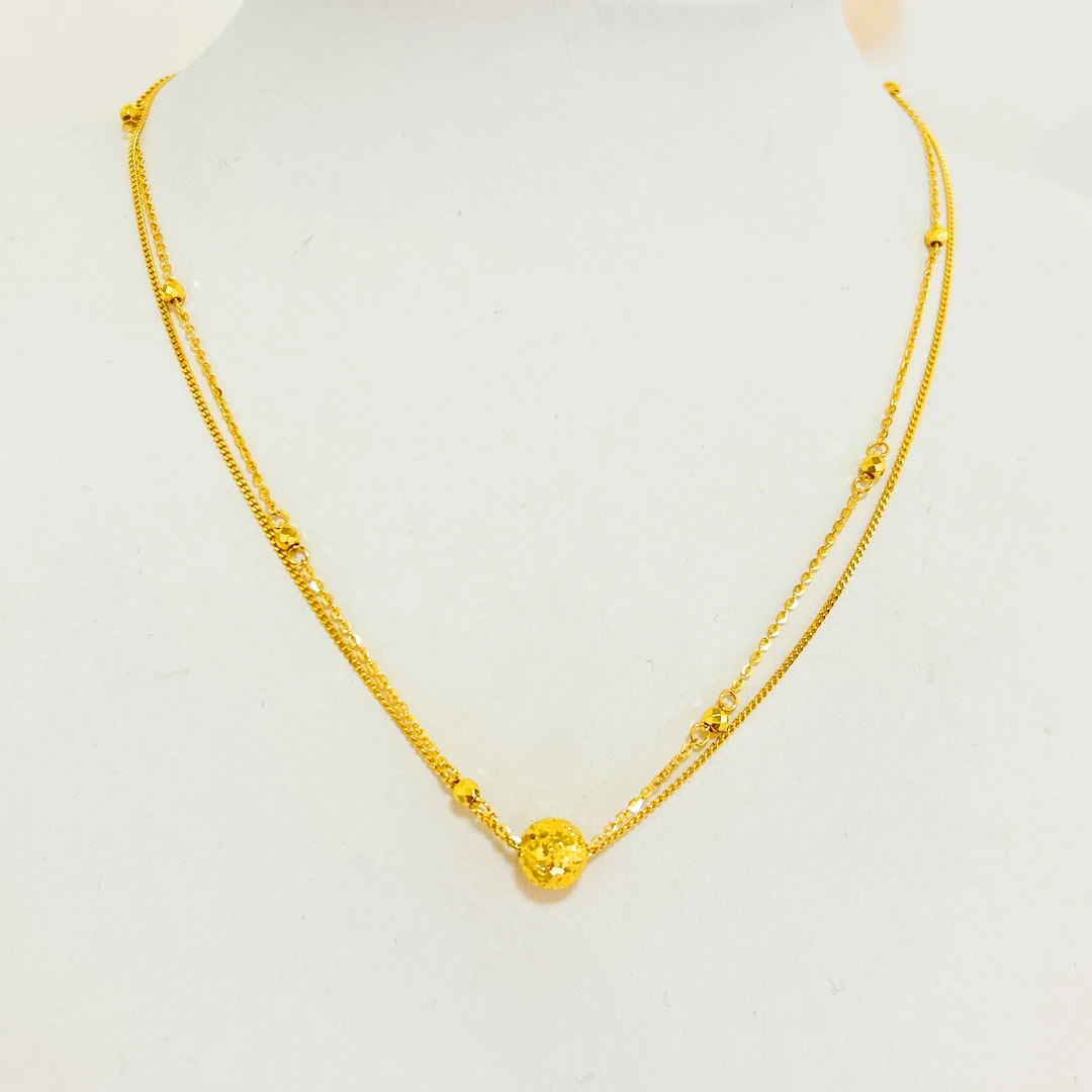 足金999双层有求必应套链时尚百搭5G工艺黄金首饰按克卖