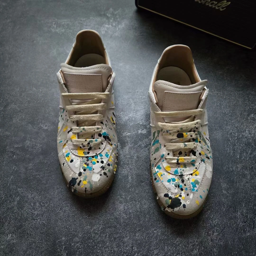 99新 Maison Margiela/梅森马吉拉 葡萄籽奢潮/泼墨德训鞋/36