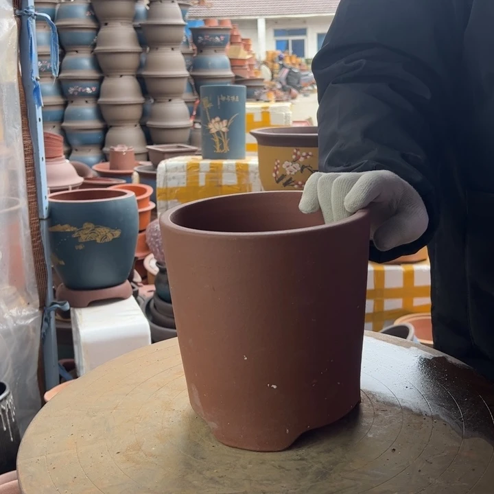 紫砂宜兴紫砂花盆花盆花盆光板笔筒大