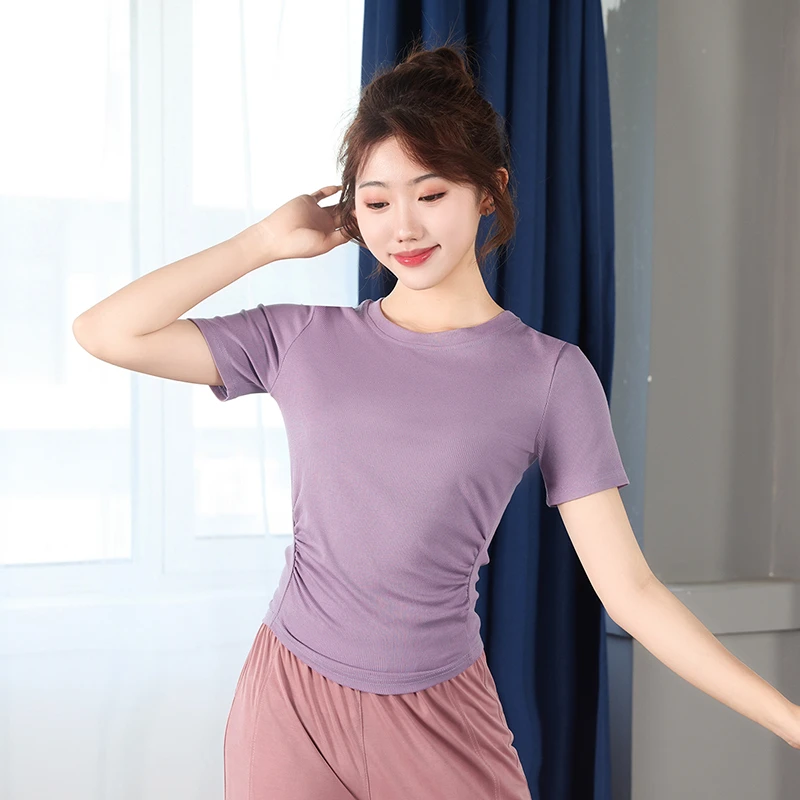 新款夏季短袖圆领古典舞练功服用于形体训练和老师上课