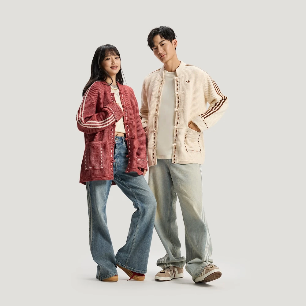 adidas/三叶草NEW YEAR T新中式针织宽松夹克外套 KT3852 KR5065