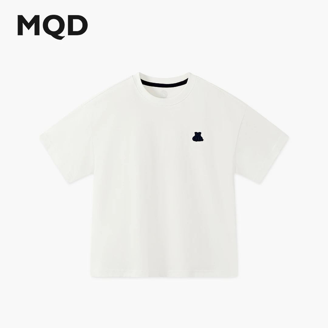 MQD男女同款夏季学院风基础百搭亲肤短袖轻薄上衣T恤9652A0301