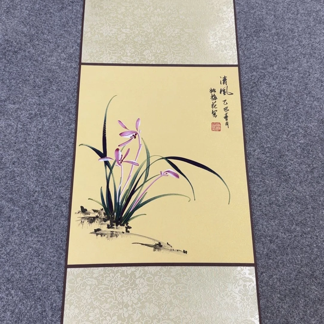 国画一笔两色立体兰花