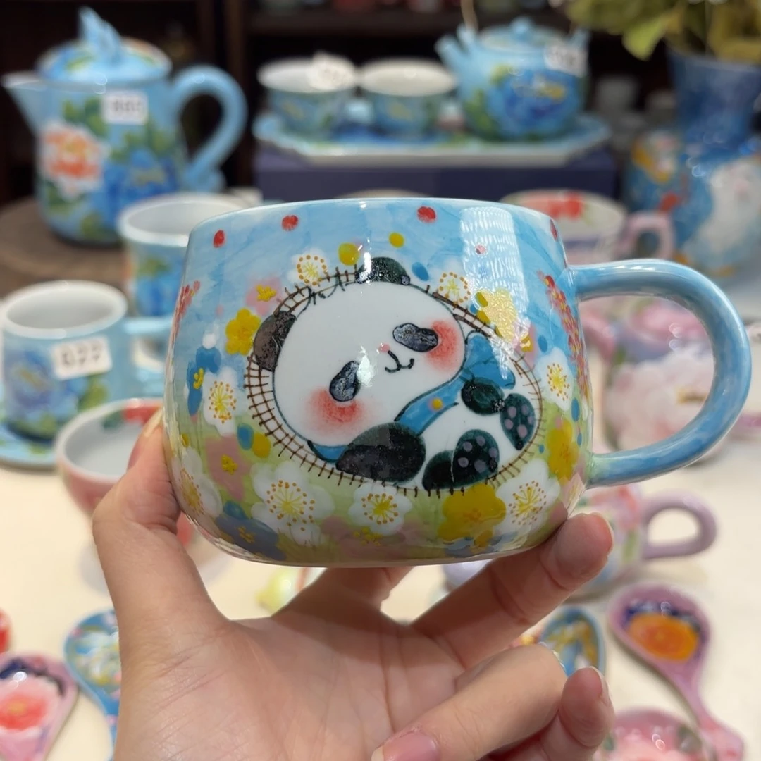 景德镇手绘高温釉下彩陶瓷茶具