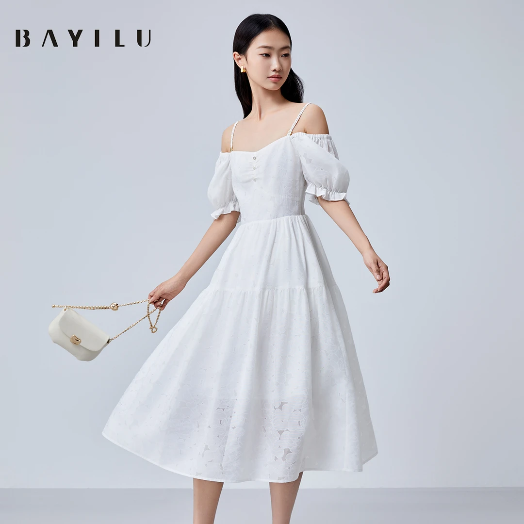 【丽公主】芭依璐2025夏季连衣裙吊带长裙90L7615(颜色不同面料)