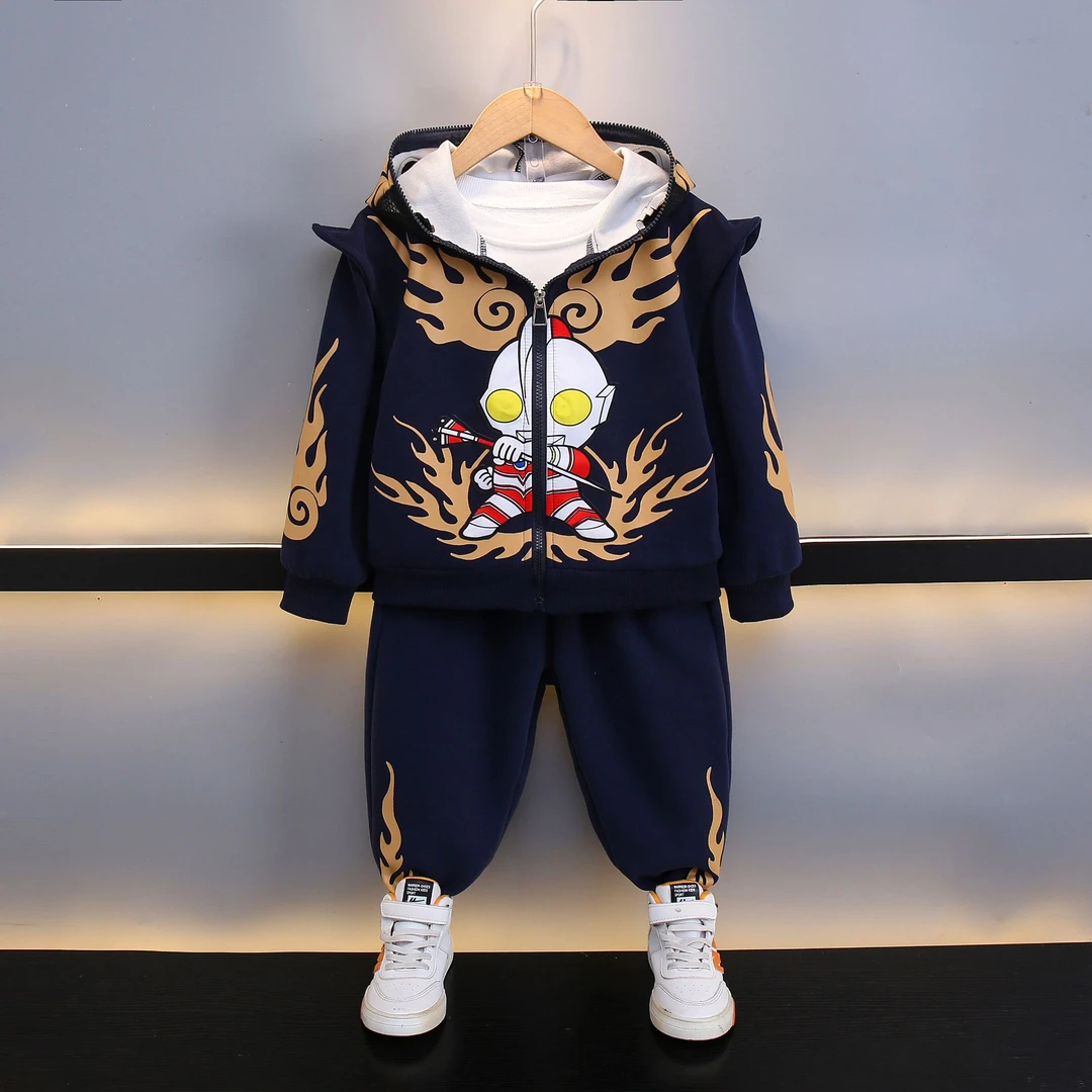 奥特曼衣服男童套装外套2025新款洋气时髦儿童春秋宝宝酷帅小男孩