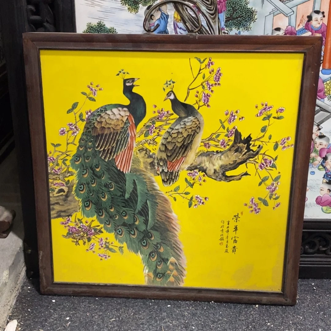 瓷片45*45 景德镇瓷板画柴窑烧制