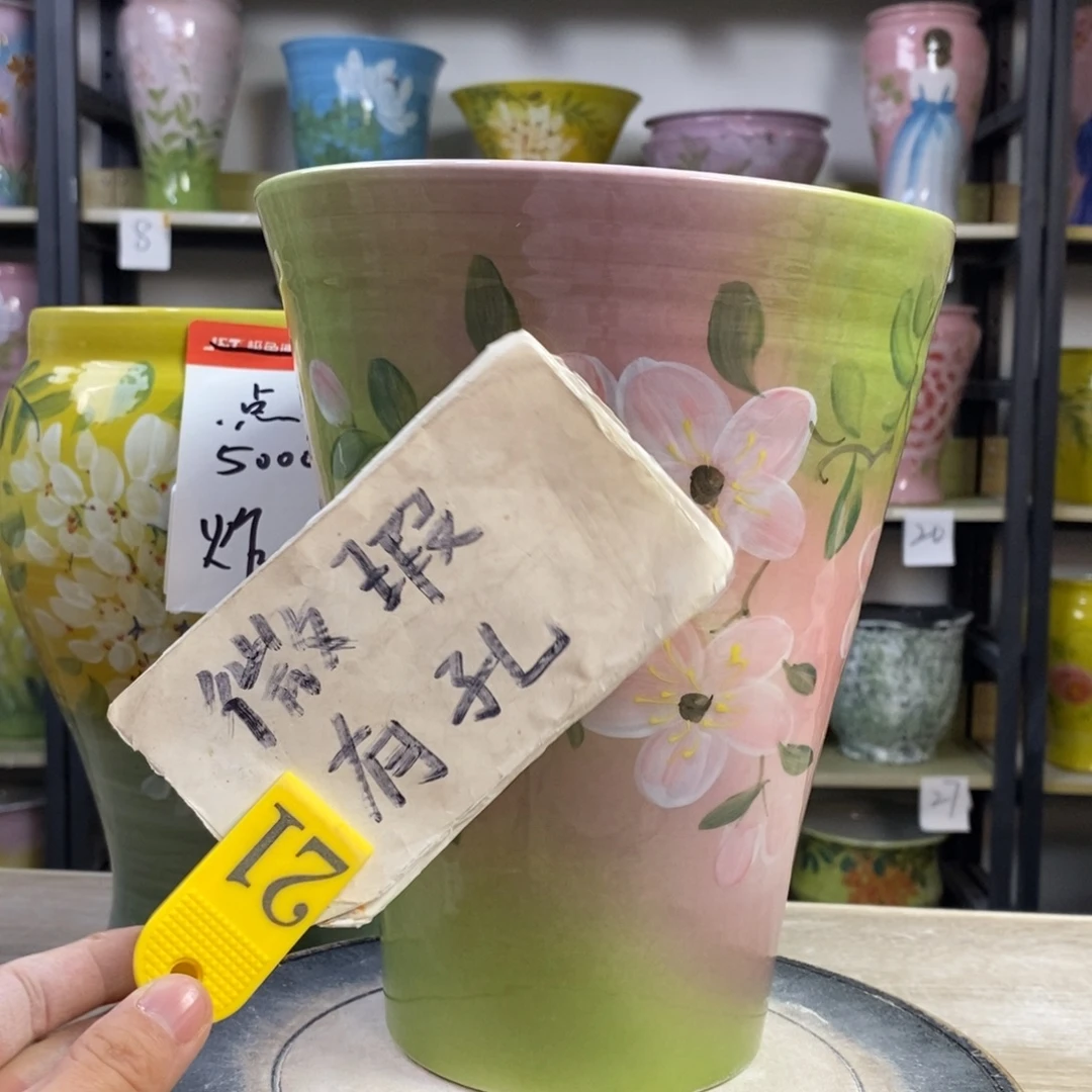 景德镇手工手绘陶瓷花盆