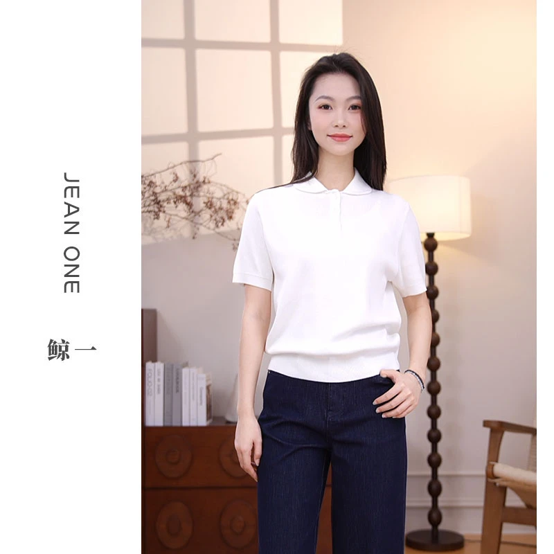 【JEAN ONE】2025夏季·1/16支冰爽丝·POLO翻领设计感上衣-Y017