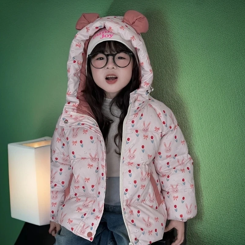 新款儿童棉服女童棉衣洋气宝宝可爱加厚冬装小童加绒棉袄童装外套