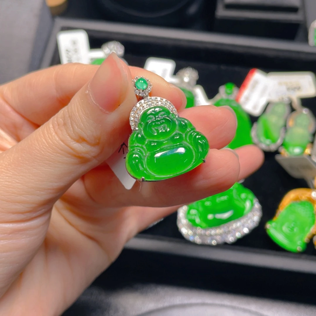 翡翠银S925镶嵌吊坠(不含链)