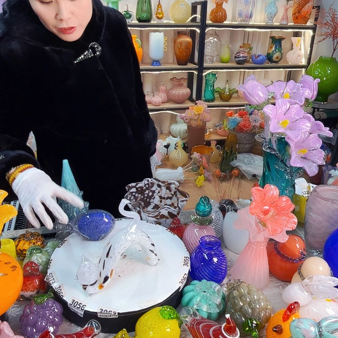 猫家悦美居琉璃摆件瑕疵