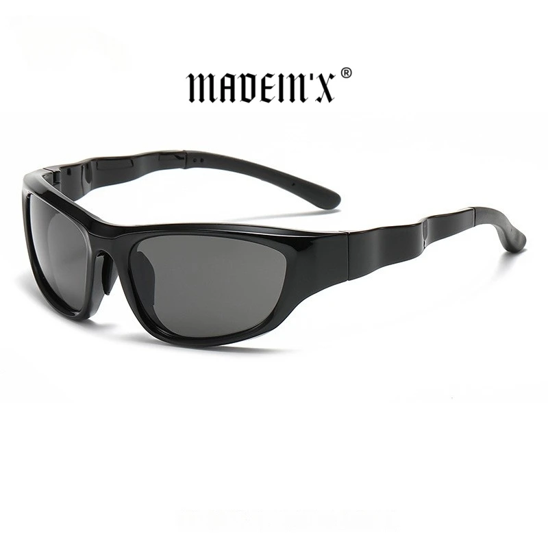 Madein X可做发箍韩版复古骑行男女墨镜未来科技感朋克风太阳眼镜