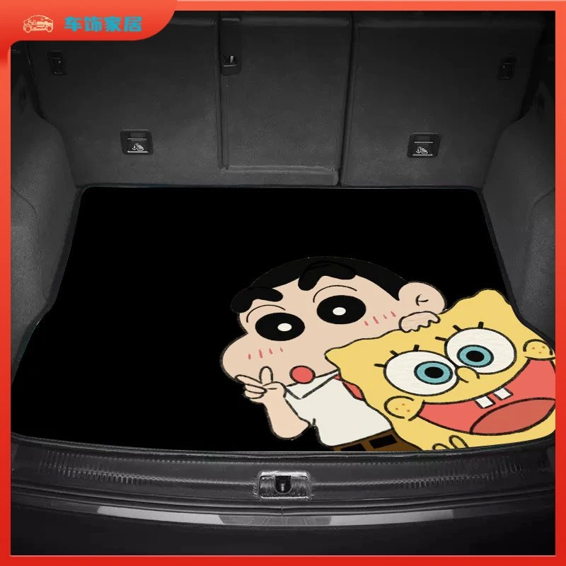 卡通汽车尾箱垫比亚迪大众别克奔驰奥迪特斯拉后备箱垫子支持保护