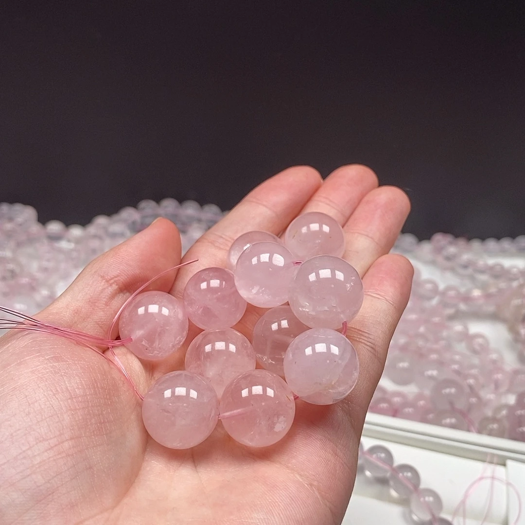 水晶手串未镶嵌17mm星光莫粉