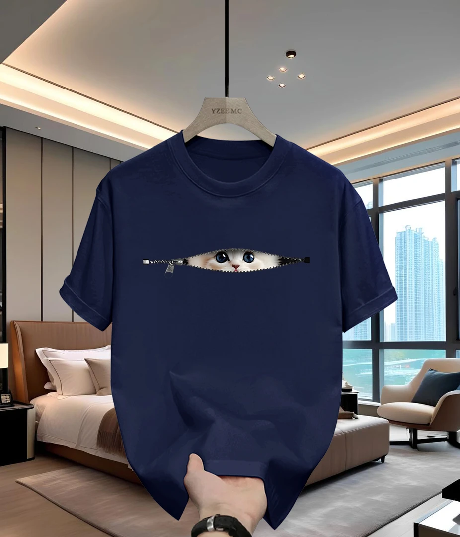 2025新款时尚潮流运动休闲男士百搭微宽松圆领弹力短袖高品质T恤