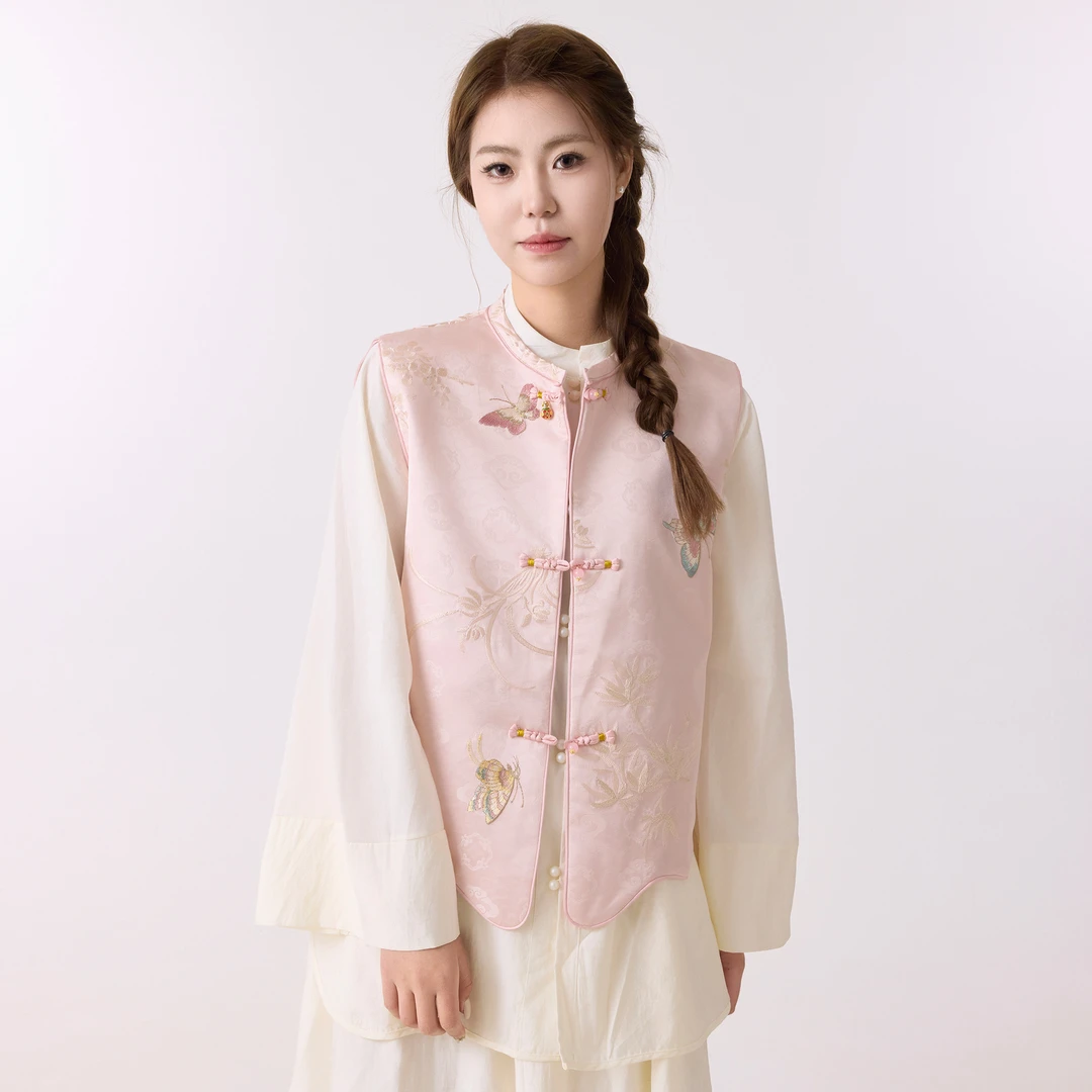 2025年新款中国风上衣外套新中式盘扣马夹背心春秋国风新中式女装