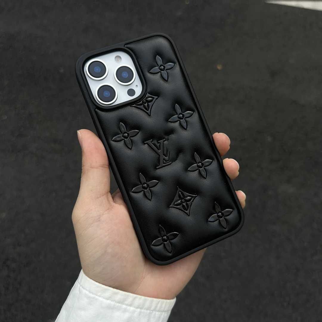 皮质压纹老花潮牌高级感适用iphone16/15/14/13promax苹果手机壳