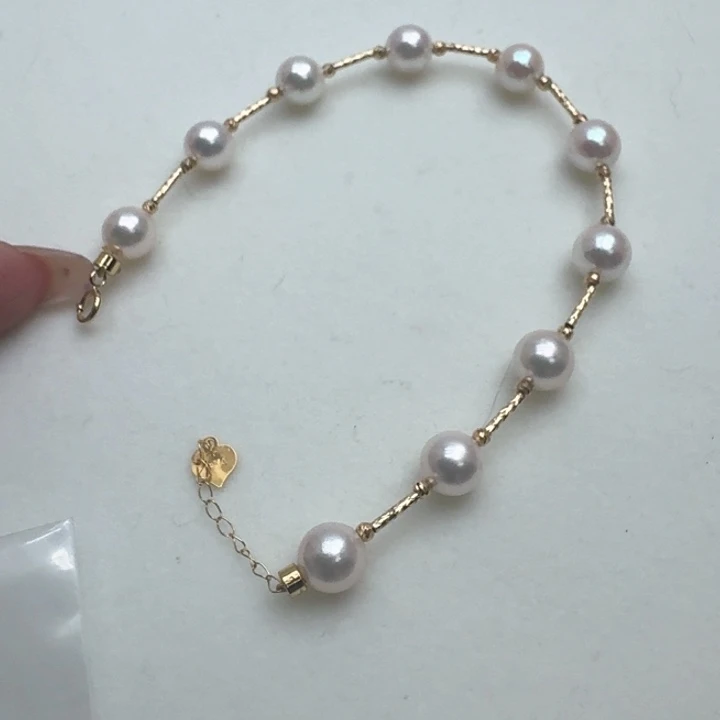 海水珍珠手绳18K金镶嵌