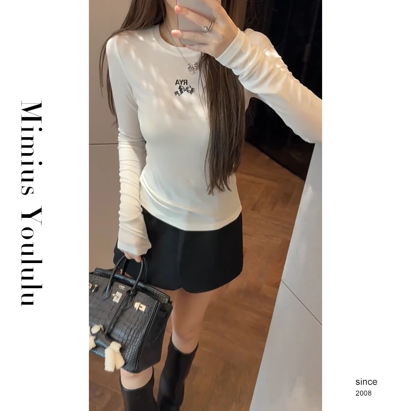 【mimius】P 韩系甜美超舒适小刺绣长袖上衣 G07355