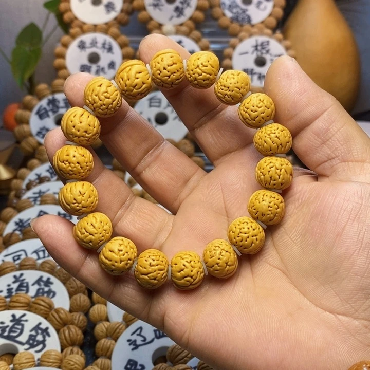 【闪购商品】旭*乐桃核雕刻手串手链